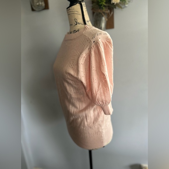 Vintage blouse viscose crotchet knitted soft stretchy cottagecore grandma core - Picture 9 of 10